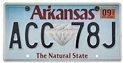 Arkansas license plate