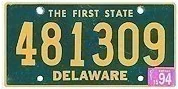 Delaware license plate