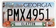 Georgia license plate