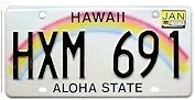 Hawaii license plate