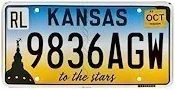 Kansas license plate