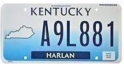 Kentucky license plate