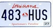 Louisiana license plate