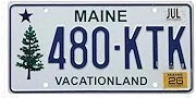Maine license plate