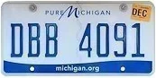 Michigan license plate
