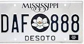 Mississippi license plate