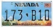 Nevada license plate