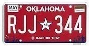 Oklahoma license plate