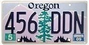 Oregon license plate