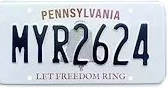 Pennsylvania license plate