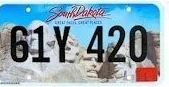 South Dakota license plate