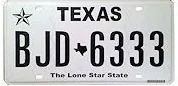 Texas license plate