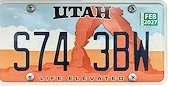 Utah license plate