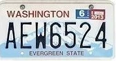 Washington license plate